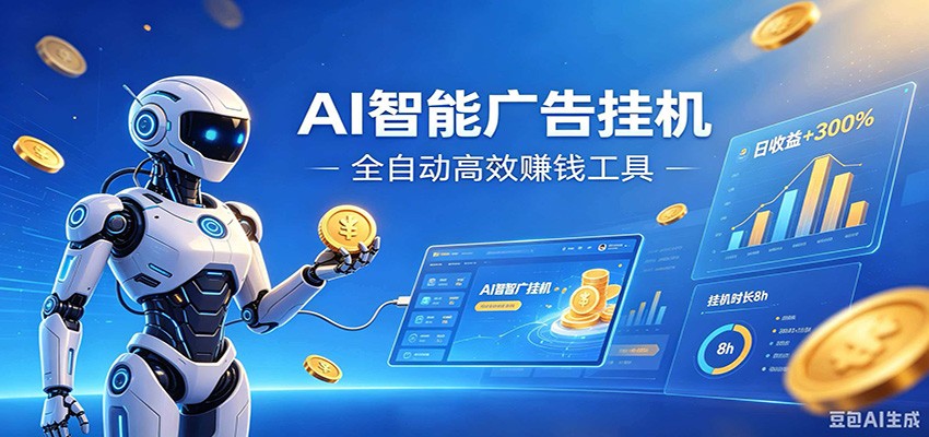 AI智能广告挂机，小白轻松上手，在家自动赚收益-淘金社:轻创终点站