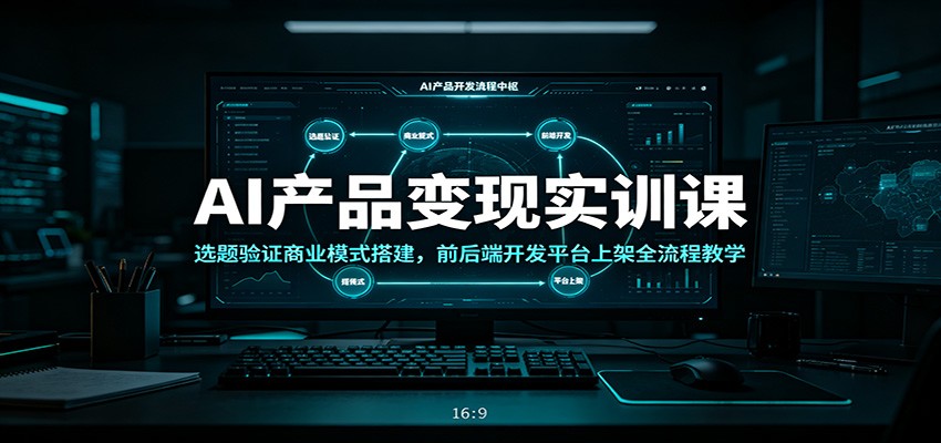 AI产品变现实训课：选题验证商业模式搭建，前后端开发平台上架全流程教学-淘金社:轻创终点站