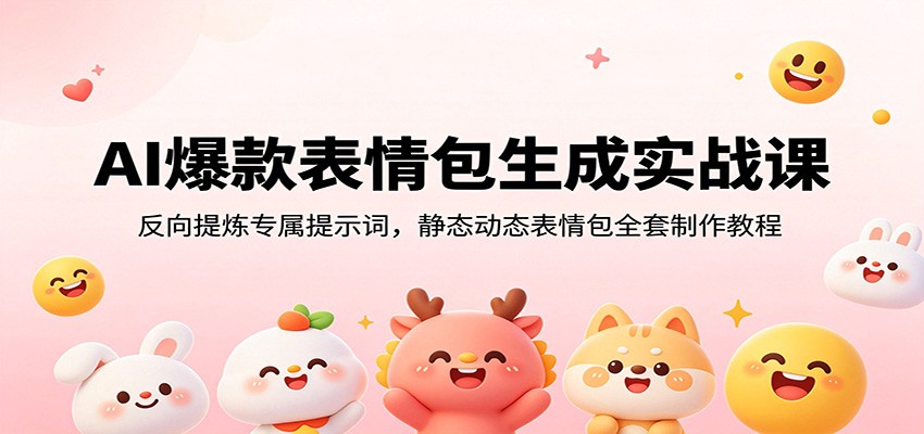 AI爆款表情包生成实战课：反向提炼专属提示词，静态动态表情包全套制作教程-淘金社:轻创终点站