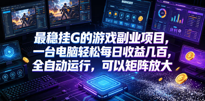 AI游戏全自动挂机项目，单号日入100左右，可矩阵放大！-淘金社:轻创终点站
