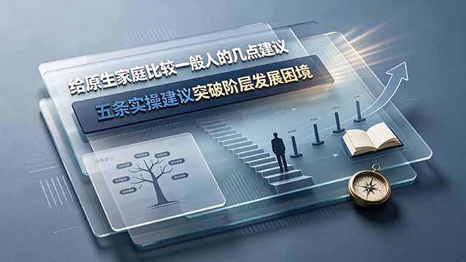 付费文章：给原生家庭比较一般人的几点建议，五条实操建议突破阶层发展困境-淘金社:轻创终点站