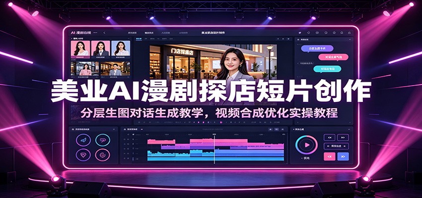 美业AI漫剧探店短片创作：分层生图对话生成教学，视频合成优化实操教程-淘金社:轻创终点站
