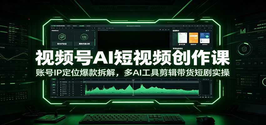 视频号AI短视频创作课：账号IP定位爆款拆解，多AI工具剪辑带货短剧实操-淘金社:轻创终点站