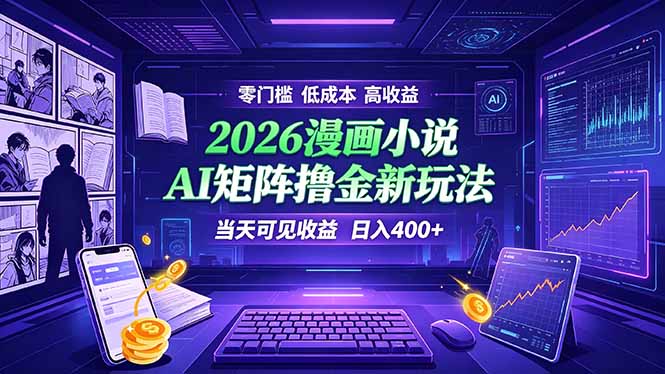 爆款小说漫画大阅读    ai矩阵操作    当天可见收益  日入400+    零门槛    高收益-淘金社:轻创终点站