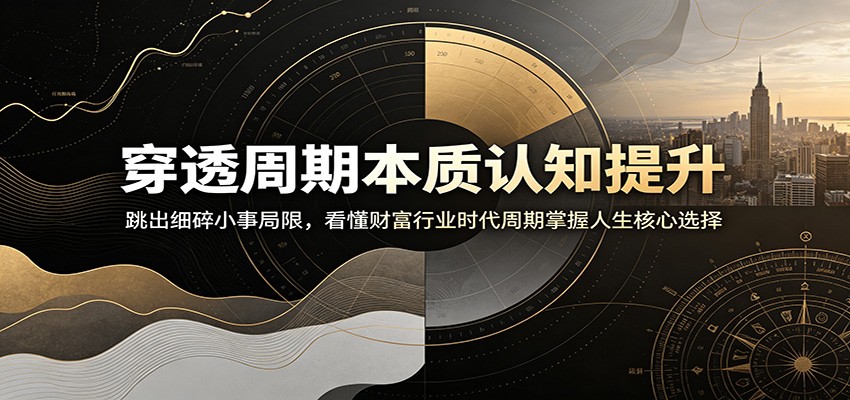 穿透周期本质认知提升：跳出细碎小事局限，看懂财富行业时代周期掌握人生核心选择-淘金社:轻创终点站