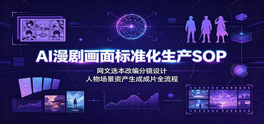 AI漫剧画面标准化生产SOP：网文选本改编分镜设计，人物场景资产生成成片全流程-淘金社:轻创终点站