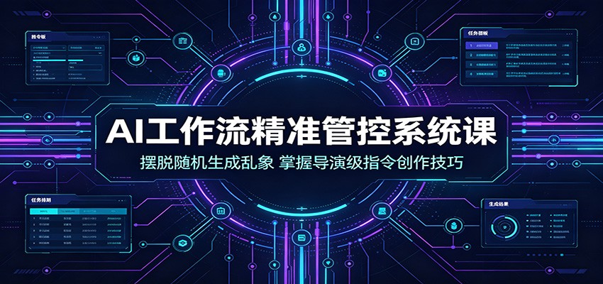 AI工作流精准管控系统课:摆脱随机生成乱象,掌握导演级指令创作技巧-淘金社:轻创终点站