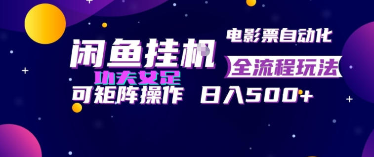 闲鱼挂G卖电影票自动全流程玩法，可矩阵操作，轻松日入500+【揭秘】-淘金社:轻创终点站