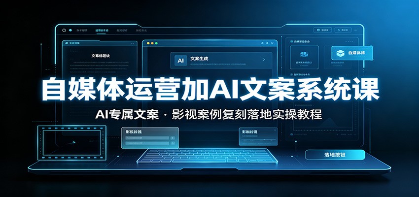自媒体运营加AI文案系统课：：AI专属文案，影视案例复刻落地实操教程-淘金社:轻创终点站