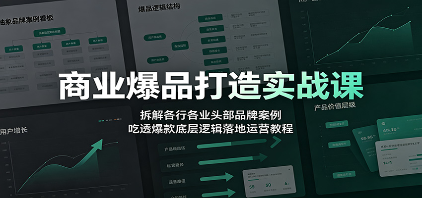 商业爆品打造实战课：拆解各行各业头部品牌案例，吃透爆款底层逻辑落地运营教程-淘金社:轻创终点站
