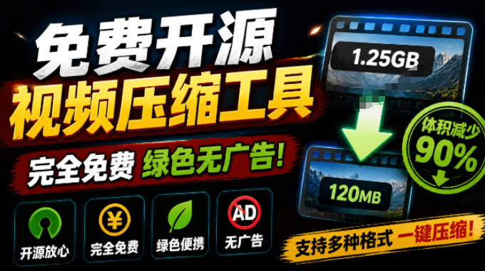 Github开源视频压缩瘦身工具，轻松压缩90%，并保持画质清晰，完全免费绿色无广告！VideoSlim-淘金社:轻创终点站