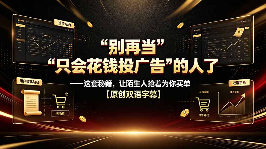 别再当“只会花钱投广告”的人了——这套秘籍，让陌生人抢着为你买单【原创双语字幕】-淘金社:轻创终点站