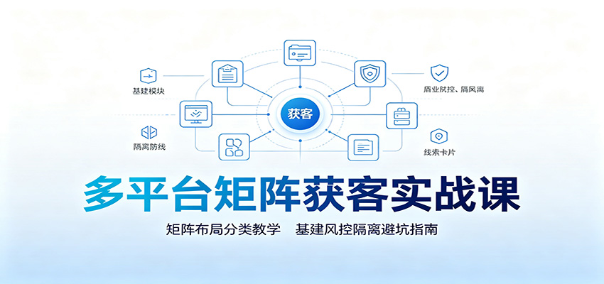 多平台矩阵获客实战课：矩阵布局分类教学，基建风控隔离避坑指南-淘金社:轻创终点站