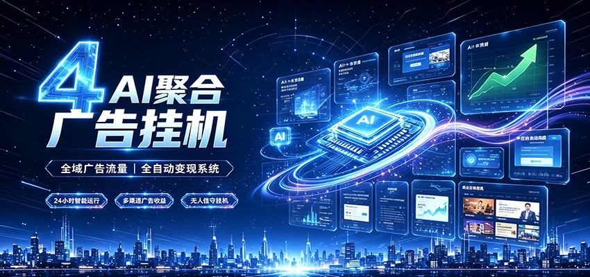全域广告流量聚合，AI无人挂机稳赚佣金，打造长期稳定被动收入副业-淘金社:轻创终点站