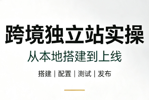 跨境独立站实操：从本地搭建到上线-淘金社:轻创终点站