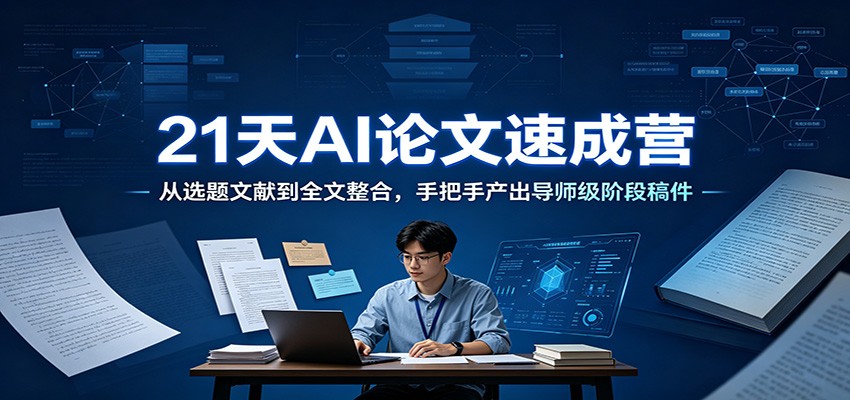 21天AI论文速成营:从选题文献到全文整合,手把手产出导师级阶段稿件-淘金社:轻创终点站