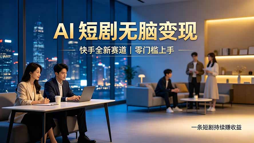 别乱找副业了,快手 AI 短剧零门槛长久被动增收-淘金社:轻创终点站