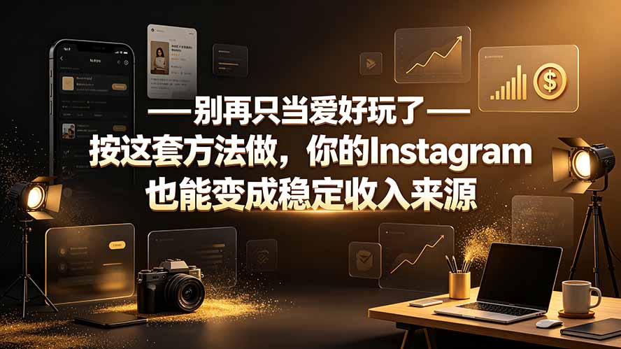 别再只当爱好玩了——按这套方法做,你的Instagram也能变成稳定收入来源-淘金社:轻创终点站