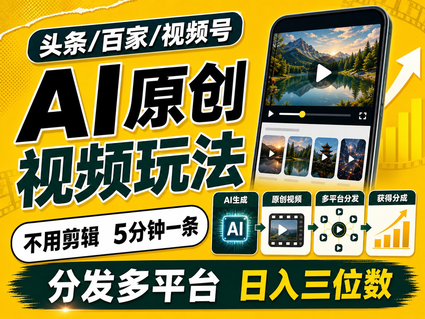2026头条百家号升级玩法 5分钟一条原创视频 发多平台赚收-淘金社:轻创终点站