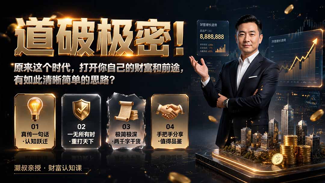 付费文章：道破极密！原来这个时代，打开你自己的财富和前途，有如此清晰简单的思路？-淘金社:轻创终点站