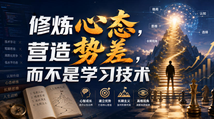 付费文章：修炼心态，营造势差，而不是学习技术-淘金社:轻创终点站