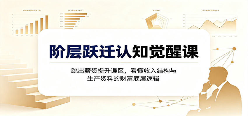 阶层跃迁认知觉醒课:跳出薪资提升误区,看懂收入结构与生产资料的财富底层逻辑-淘金社:轻创终点站