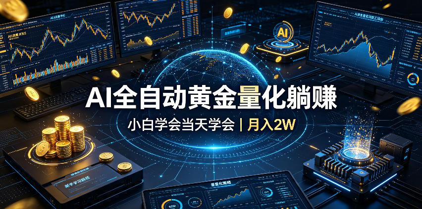 AI全自动黄金量化躺賺:小白学会当天学会,月入2W!【揭秘】-淘金社:轻创终点站