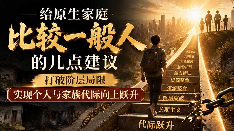付费文章:给原生家庭比较一般人的几点建议,打破阶层局限,实现个人与家族代际向上跃升-淘金社:轻创终点站