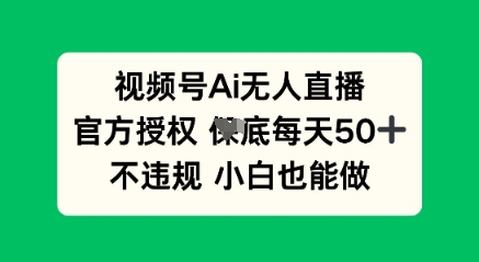 视频号AI无人直播，官方授权  每天50+，不违规 小白也能做-源创文化:轻创终点站